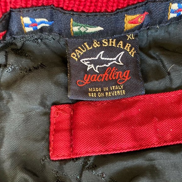 PAUL & SHARK Knit Jacket Mens XL Lined Coat Wool Heavyweight Red *snag - Picture 9 of 9